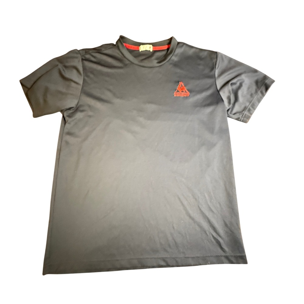 Le Coq Sportif Mens Navy Blue Athletic T-Shirt Embroidered Logo Soccer Small
